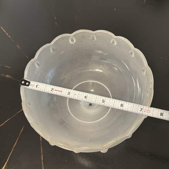 Vintage Tear Drop Frosted White Satin Glass Compote Bowl - Picture 6 of 10